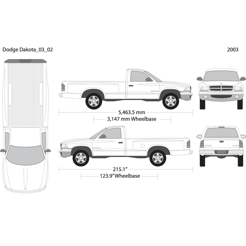 2003 Dodge Dakota V02 Vehicle Wrap Template