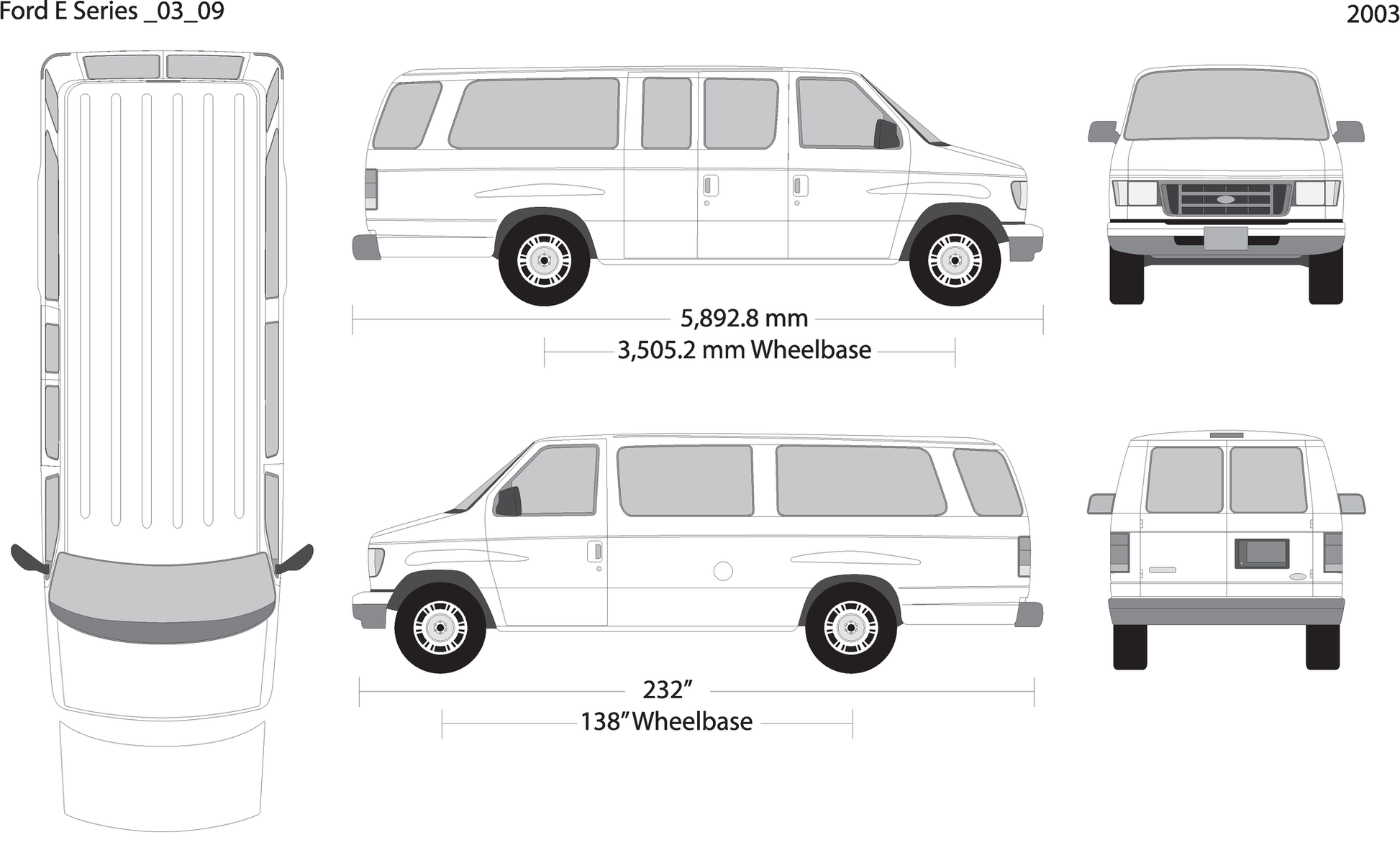 2003 Ford E Series V09 Vehicle Wrap Template
