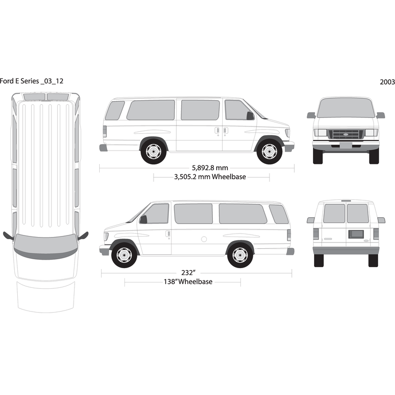 2003 Ford E Series V12 Vehicle Wrap Template