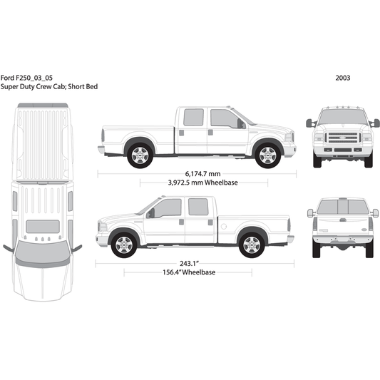 2003 Ford F 250 V04 Vehicle Wrap Template