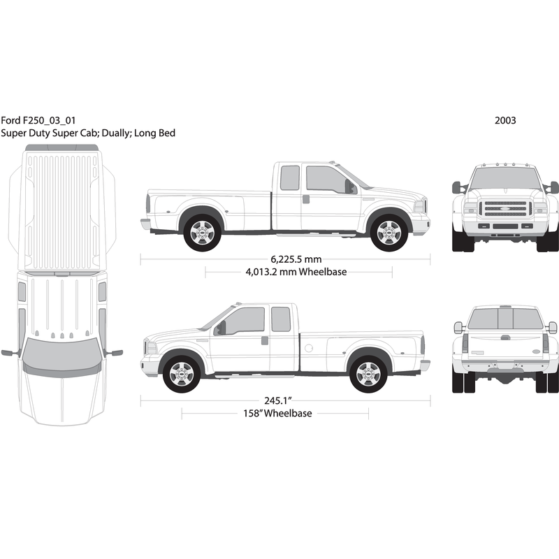 2003 Ford F 250 V07 Vehicle Wrap Template