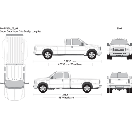 2003 Ford F 250 V07 Vehicle Wrap Template