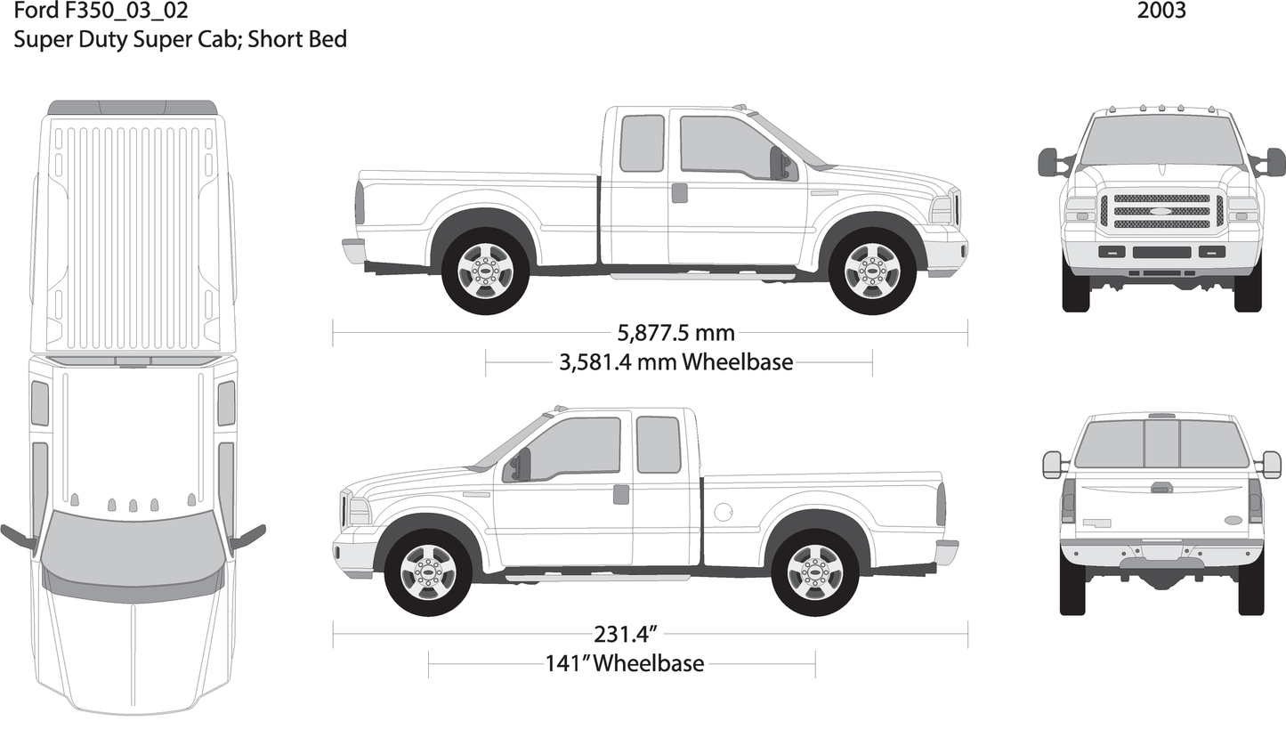 2003 Ford F 350 V02 Vehicle Wrap Template