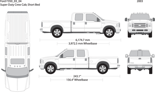 2003 Ford F 350 V04 Vehicle Wrap Template