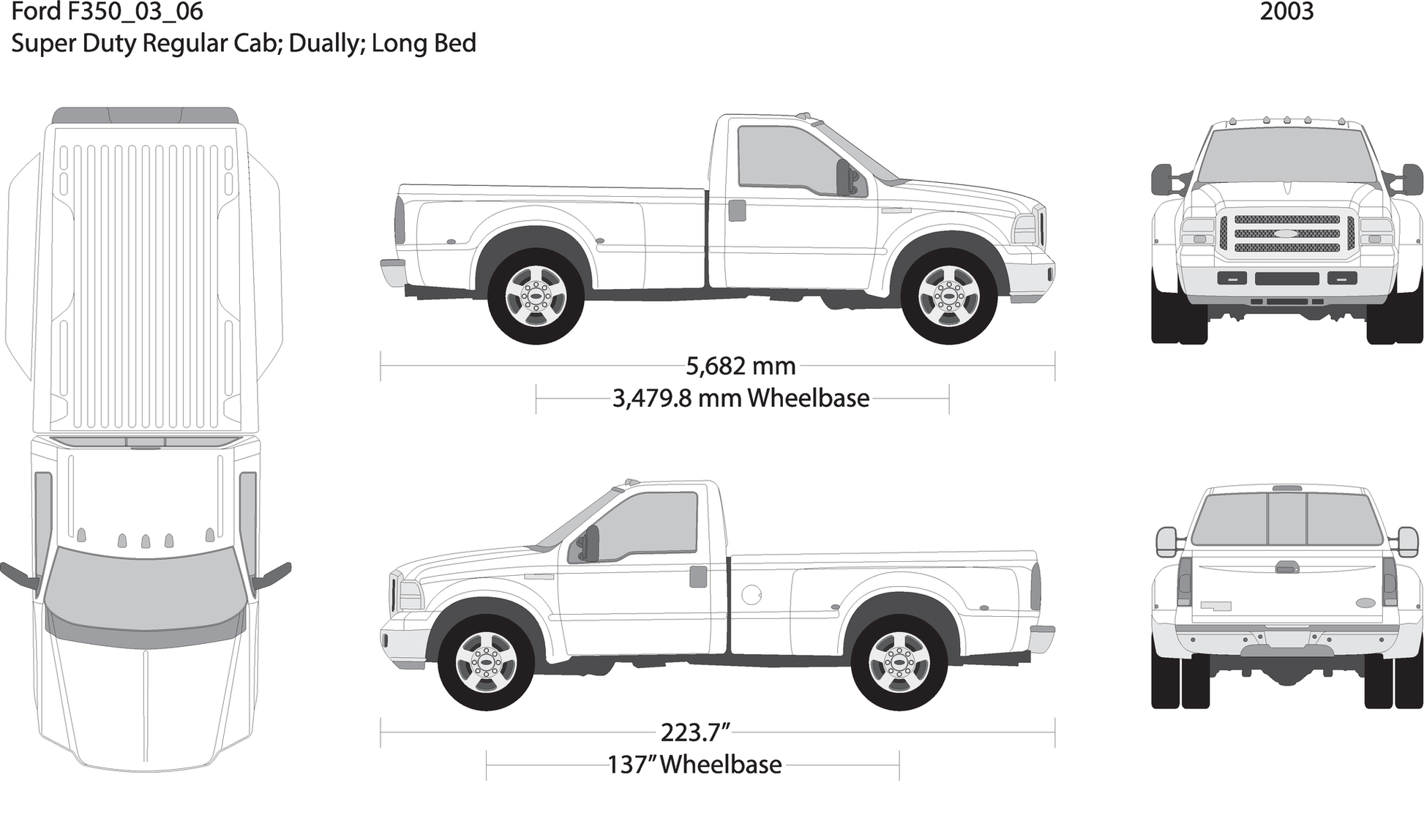 2003 Ford F 350 V06 Vehicle Wrap Template