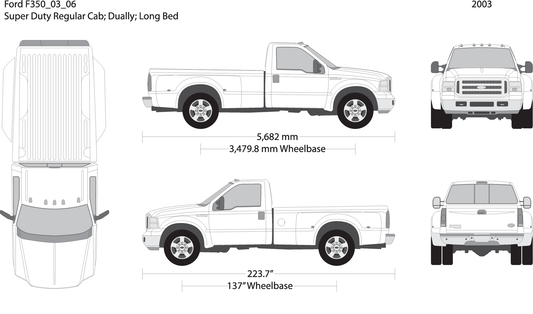 2003 Ford F 350 V06 Vehicle Wrap Template