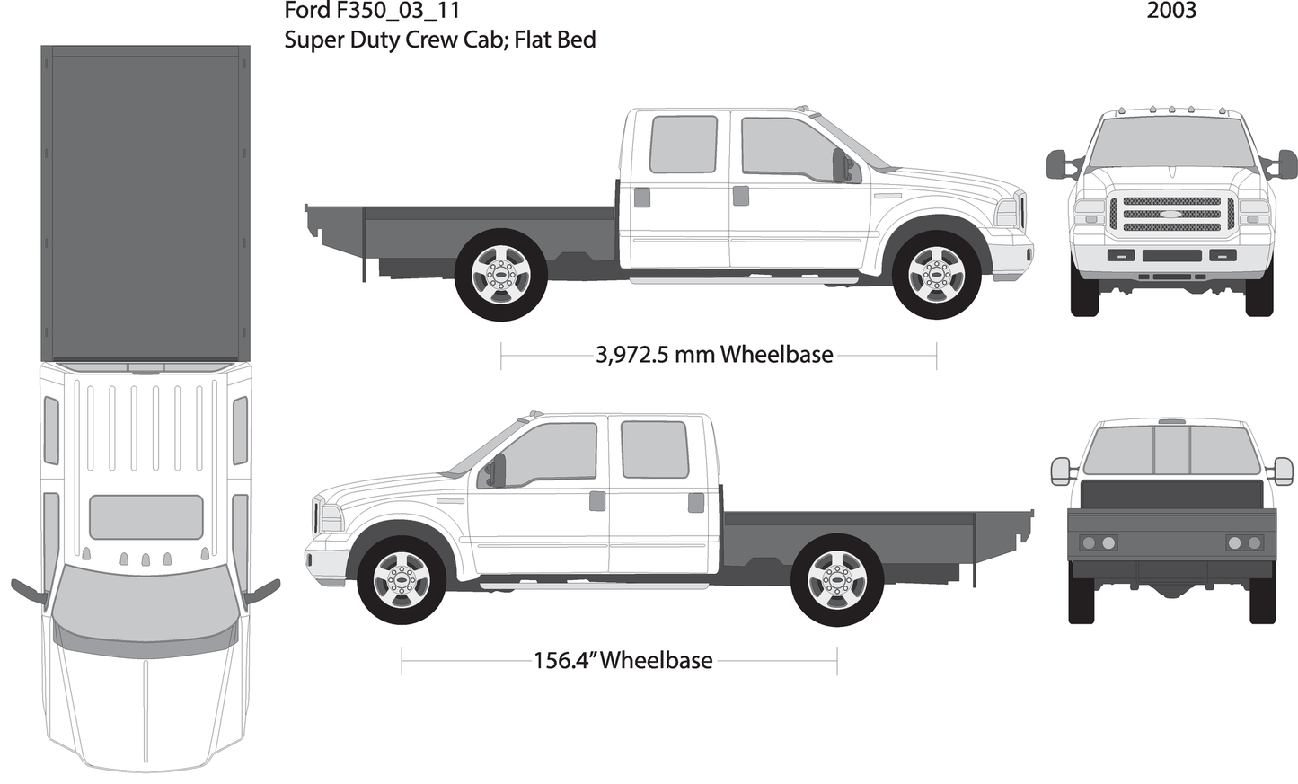 2003 Ford F 350 V11 Vehicle Wrap Template