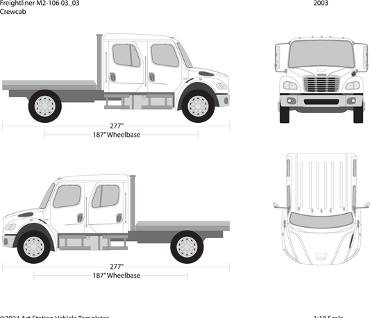2003 Frieghtliner M2 106 V03 Vehicle Wrap Template