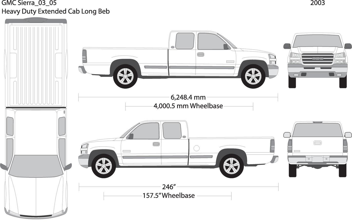 2003 Gmc Sierra 2500 3500 Hd V05 Vehicle Wrap Template