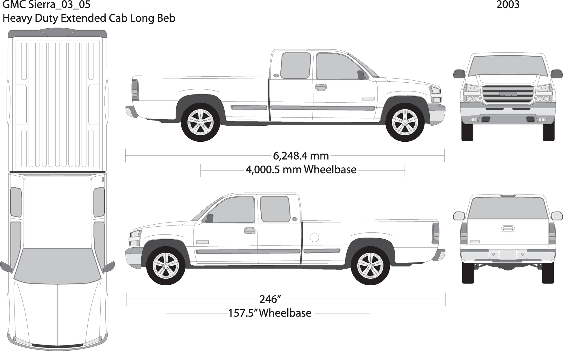 2003 Gmc Sierra 2500 3500 Hd V05 Vehicle Wrap Template