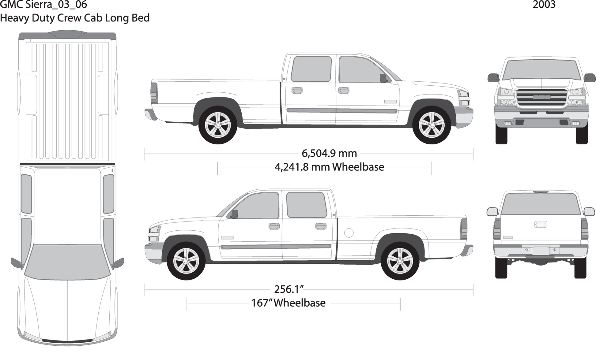 2003 Gmc Sierra 2500 3500 Hd V06 Vehicle Wrap Template