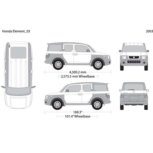 2003 Honda Element V03 Vehicle Wrap Template