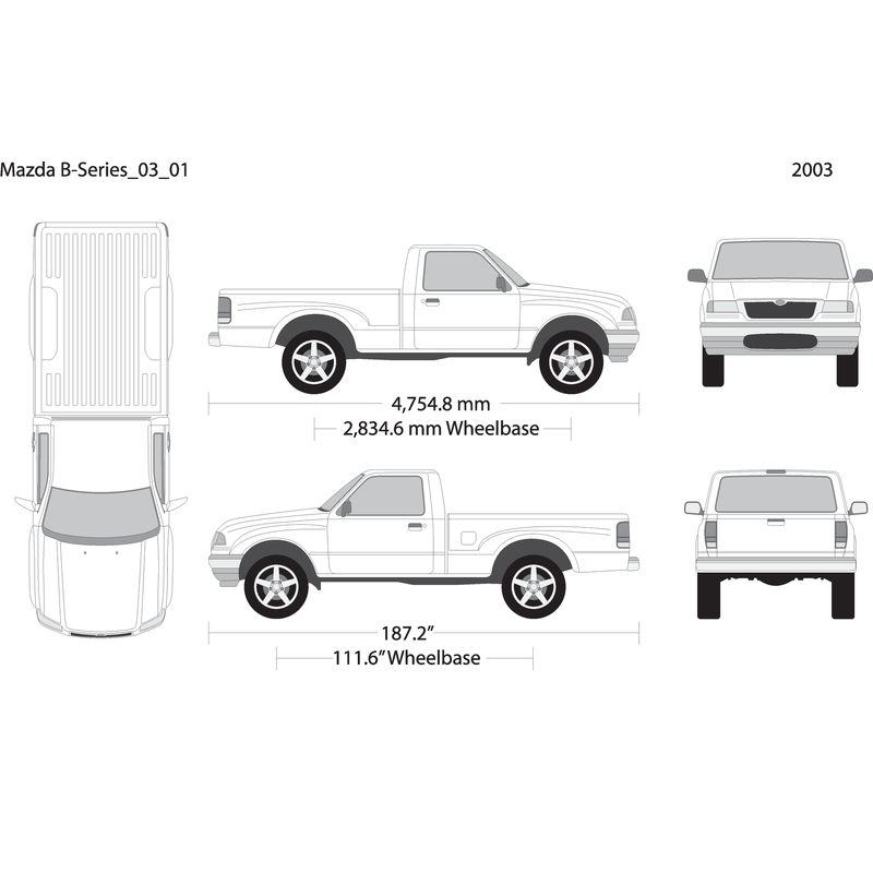 2003 Mazda B Series V01 Vehicle Wrap Template
