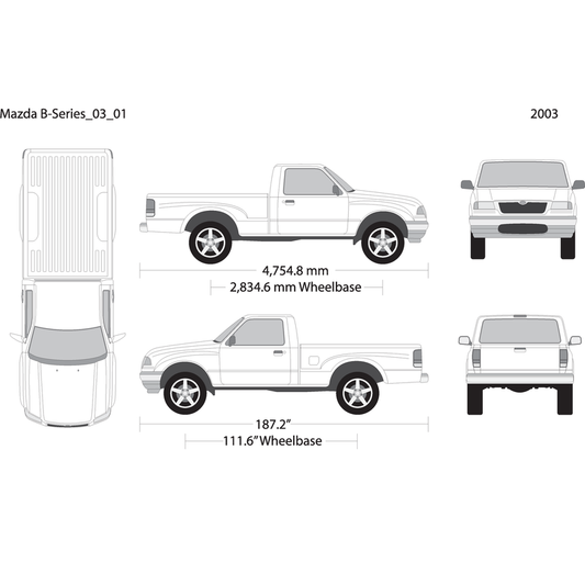2003 Mazda B Series V01 Vehicle Wrap Template