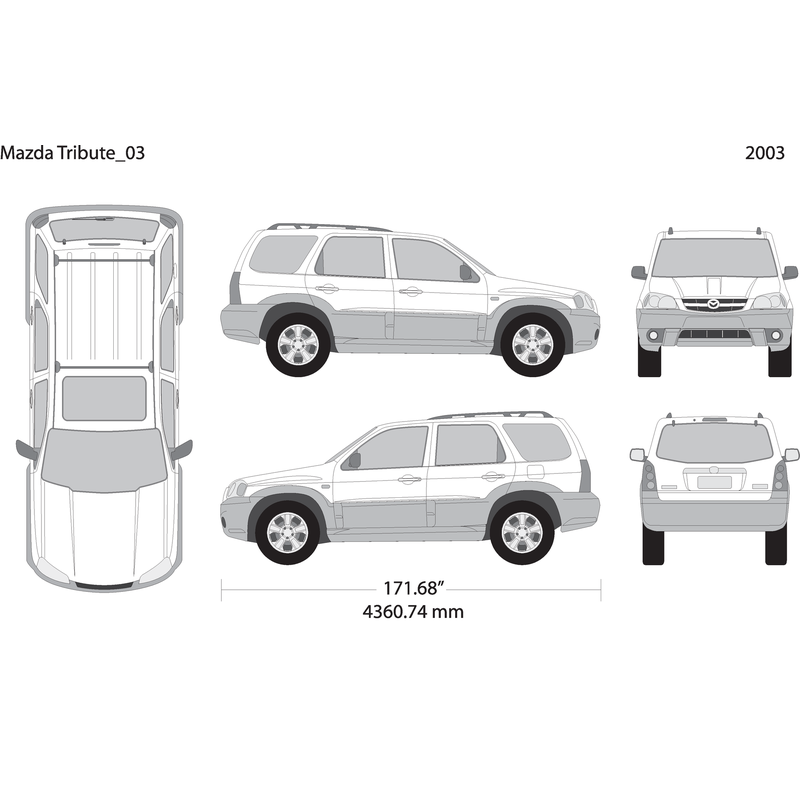 2003 Mazda Tribute V03 Vehicle Wrap Template