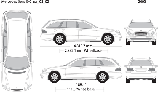 2003 Mercedes E Class V02 Vehicle Wrap Template