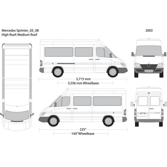 2003 Mercedes Sprinter V08 Vehicle Wrap Template