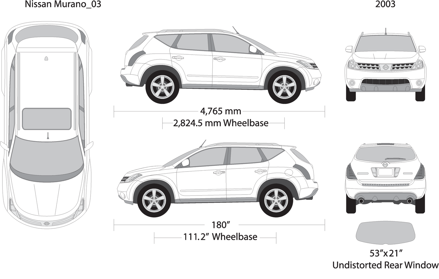 2003 Nissan Murano V03 Vehicle Wrap Template