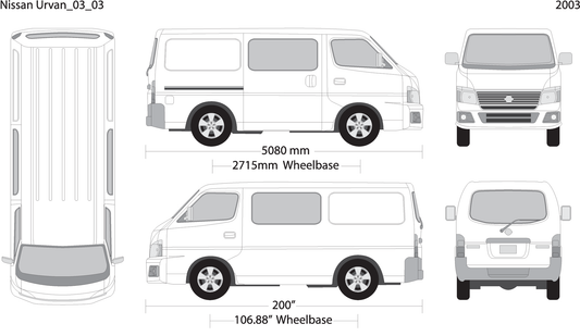 2003 Nissan Urvan V03 Vehicle Wrap Template