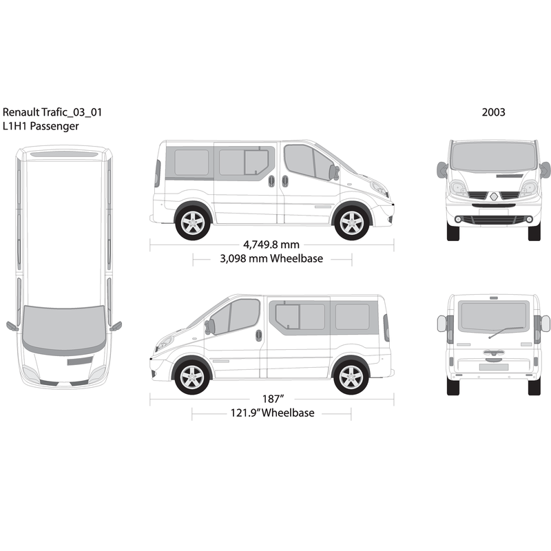 2003 Renault Trafic V01 Vehicle Wrap Template