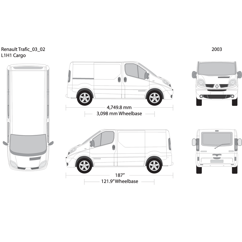 2003 Renault Trafic V02 Vehicle Wrap Template