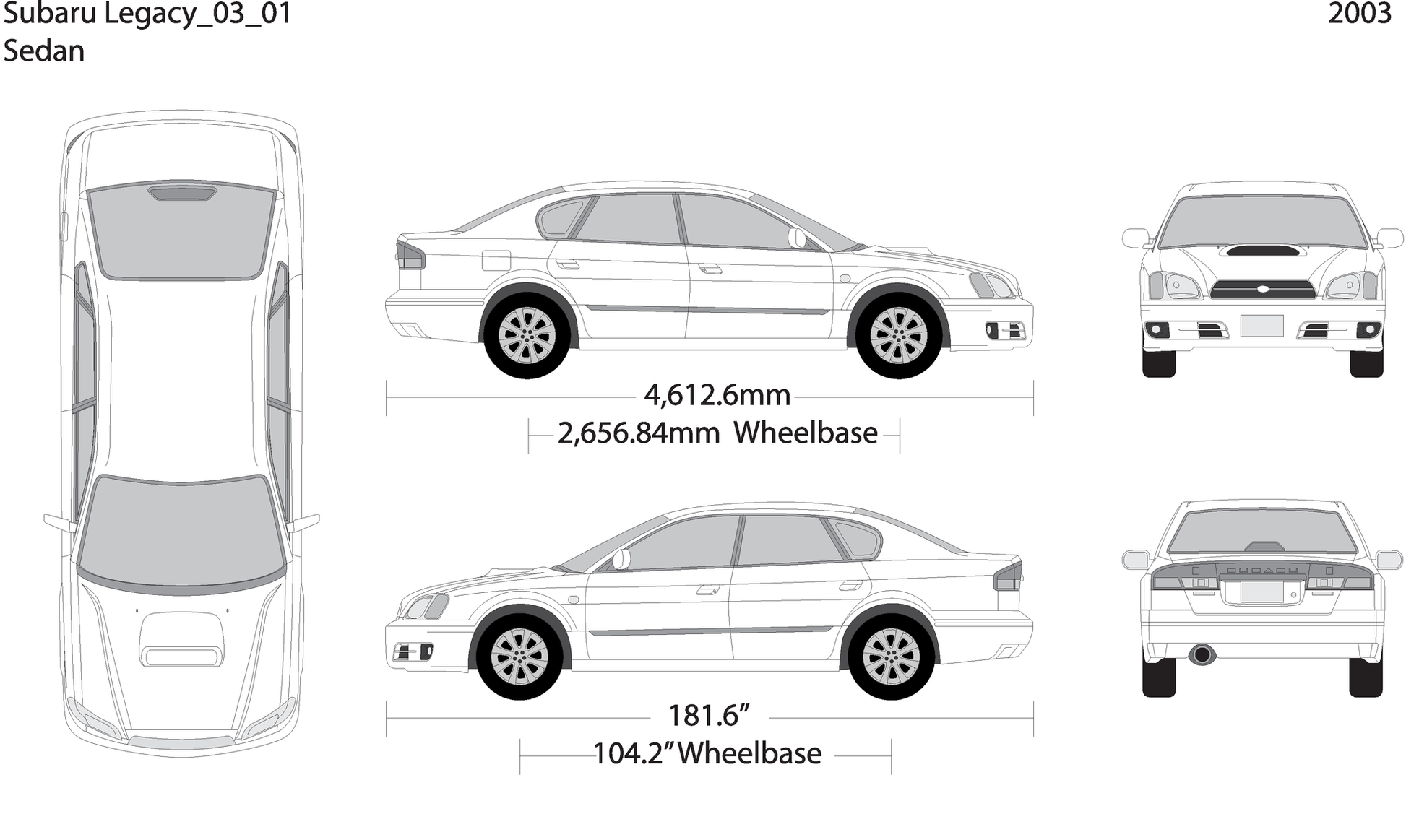 2003 Subaru Legacy V01 Vehicle Wrap Template