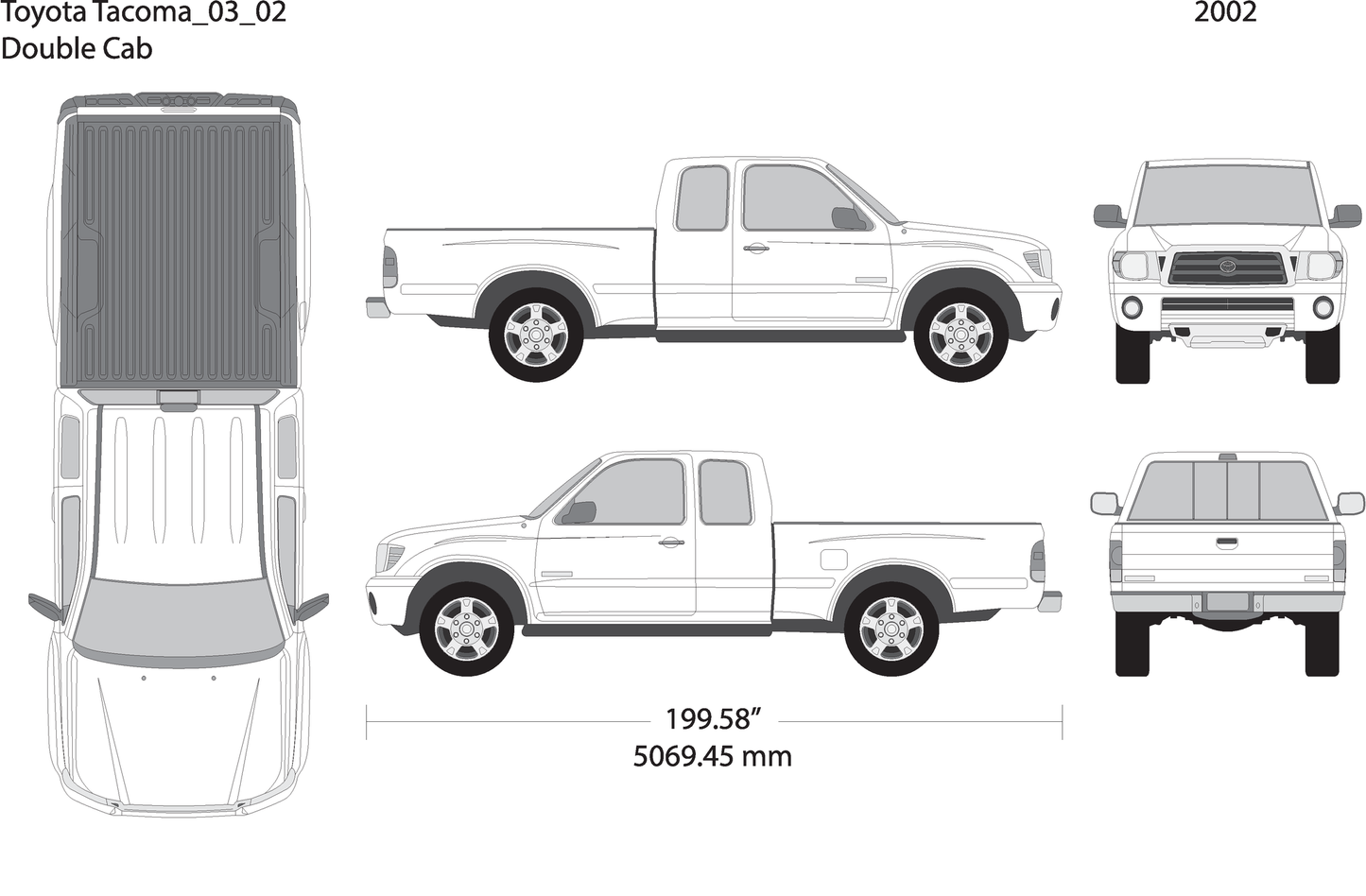 2003 Toyota Tacoma V02 Vehicle Wrap Template