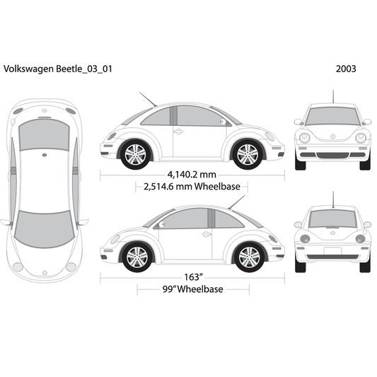 2003 Volkswagen Beetle V01 Vehicle Wrap Template