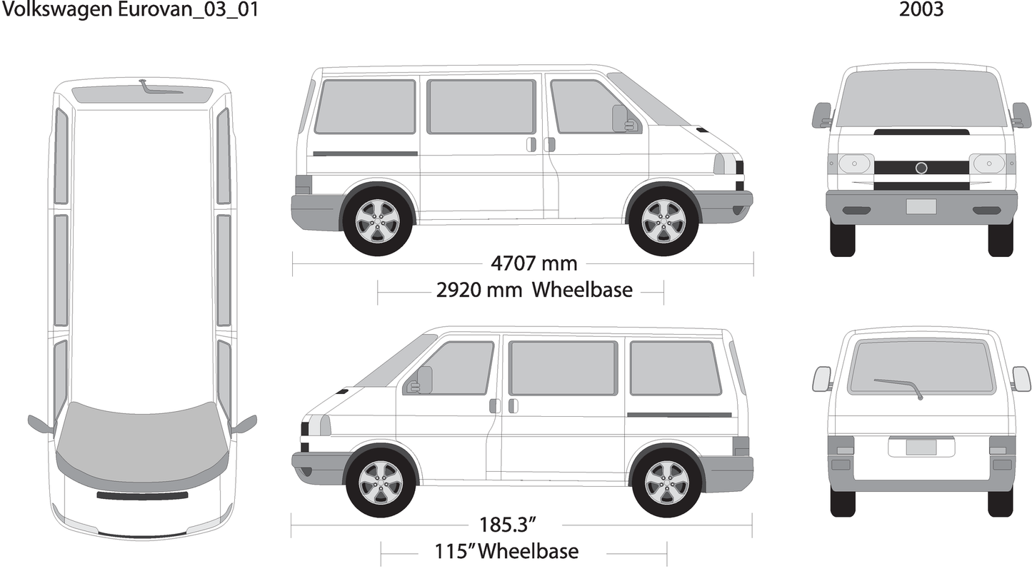 2003 Volkswagen Eurovan V01 Vehicle Wrap Template
