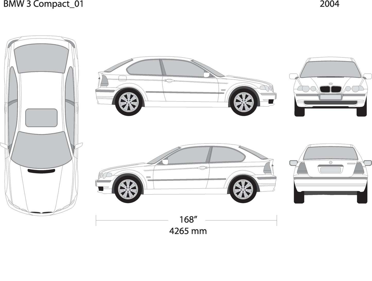 2004 Bmw 3 V01 Vehicle Wrap Template