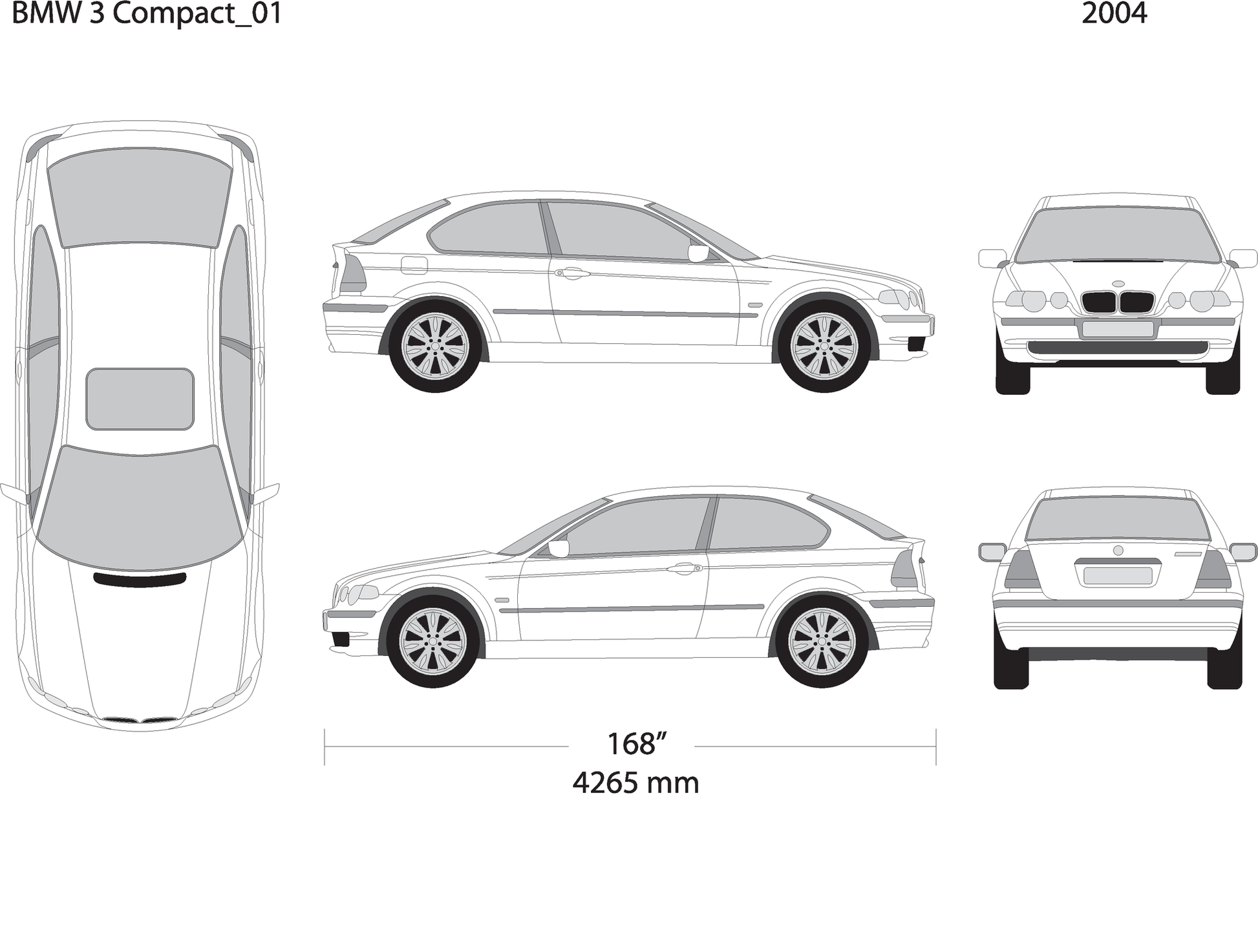 2004 Bmw 3 V01 Vehicle Wrap Template