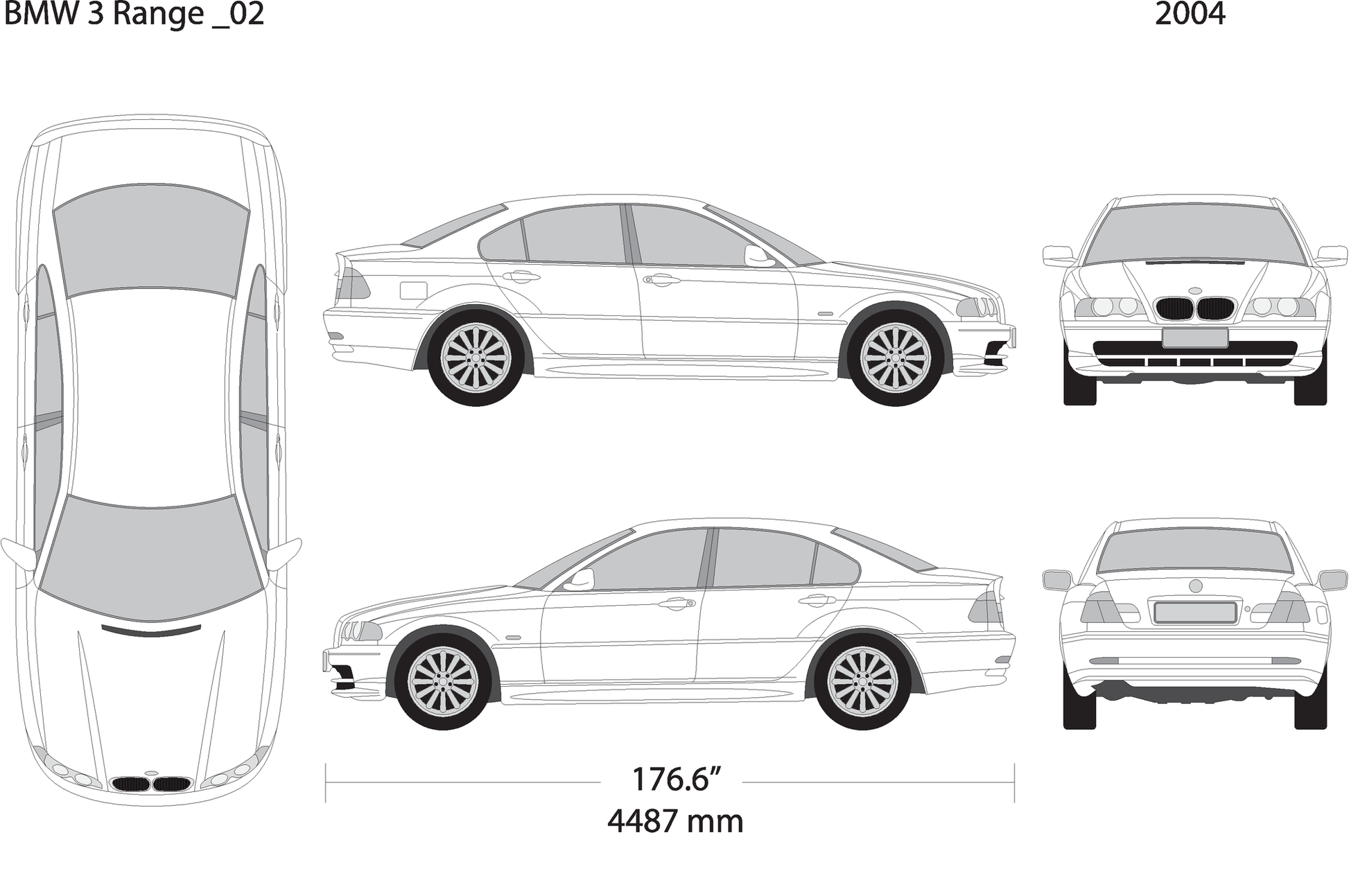 2004 Bmw 3 V02 Vehicle Wrap Template