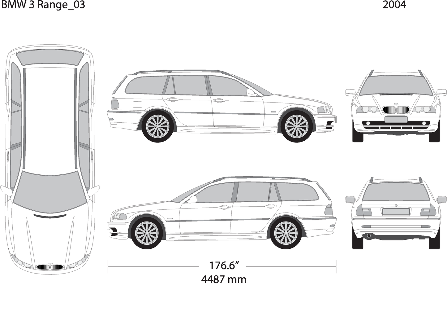 2004 Bmw 3 V03 Vehicle Wrap Template