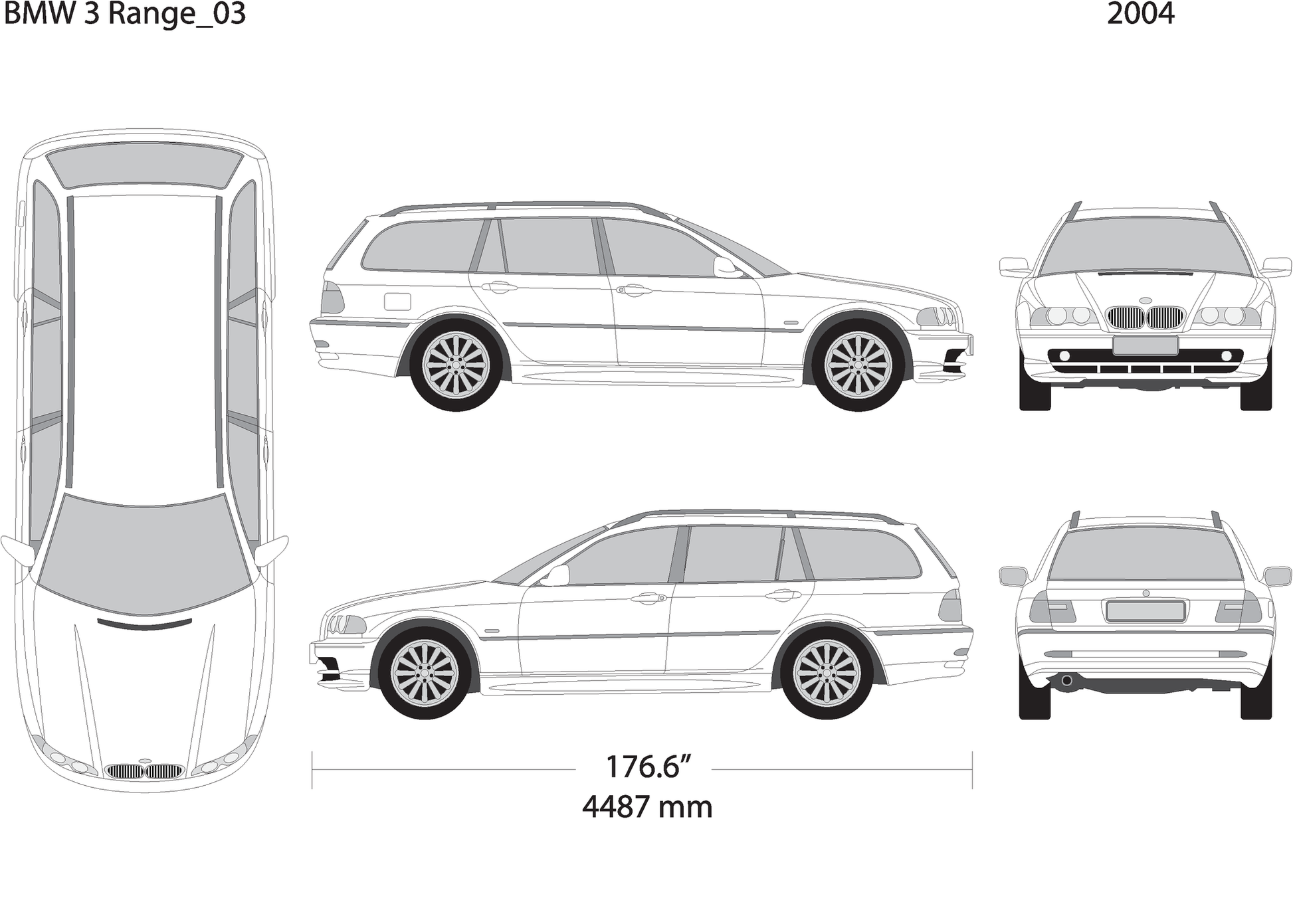 2004 Bmw 3 V03 Vehicle Wrap Template