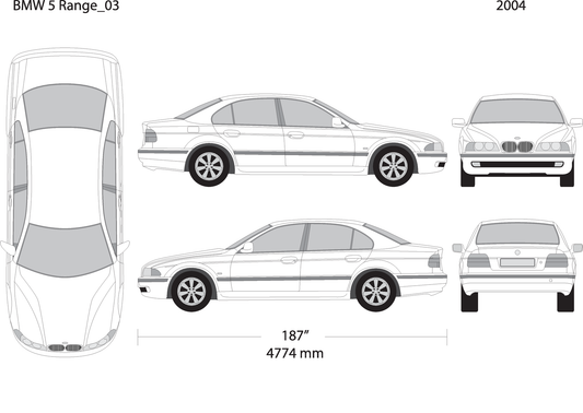 2004 Bmw 5 V03 Vehicle Wrap Template