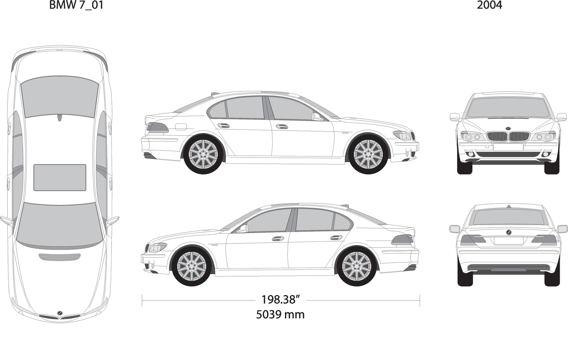 2004 Bmw 7 V01 Vehicle Wrap Template