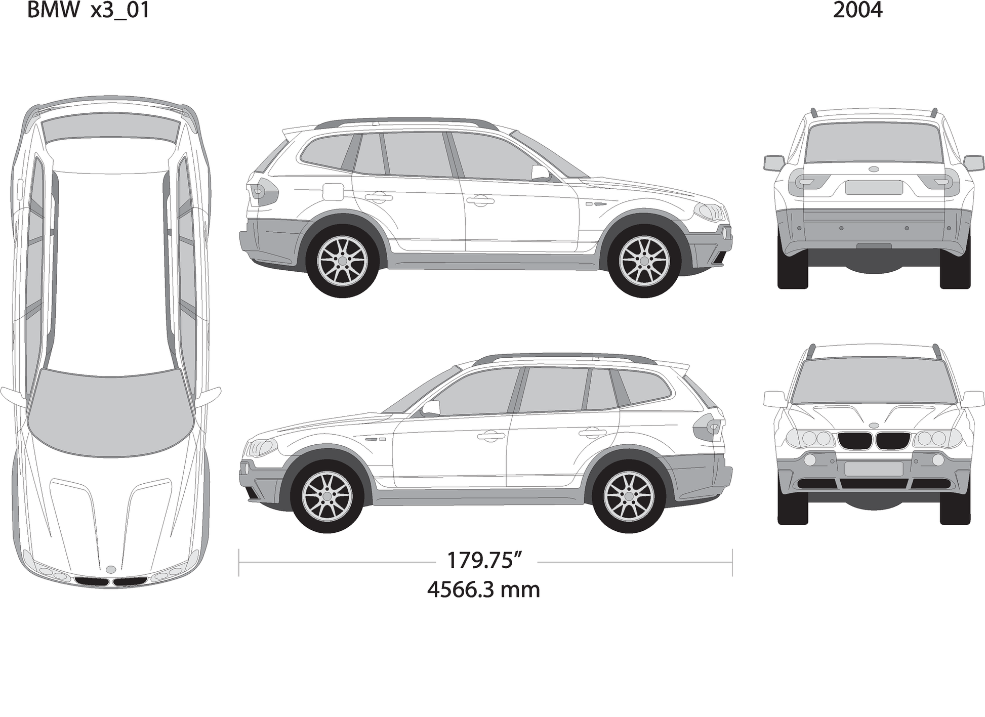2004 Bmw X3 V04 Vehicle Wrap Template