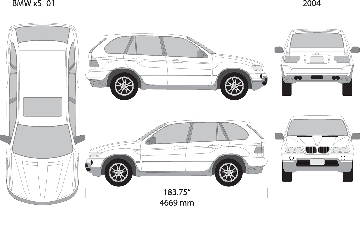 2004 Bmw X5 V01 Vehicle Wrap Template