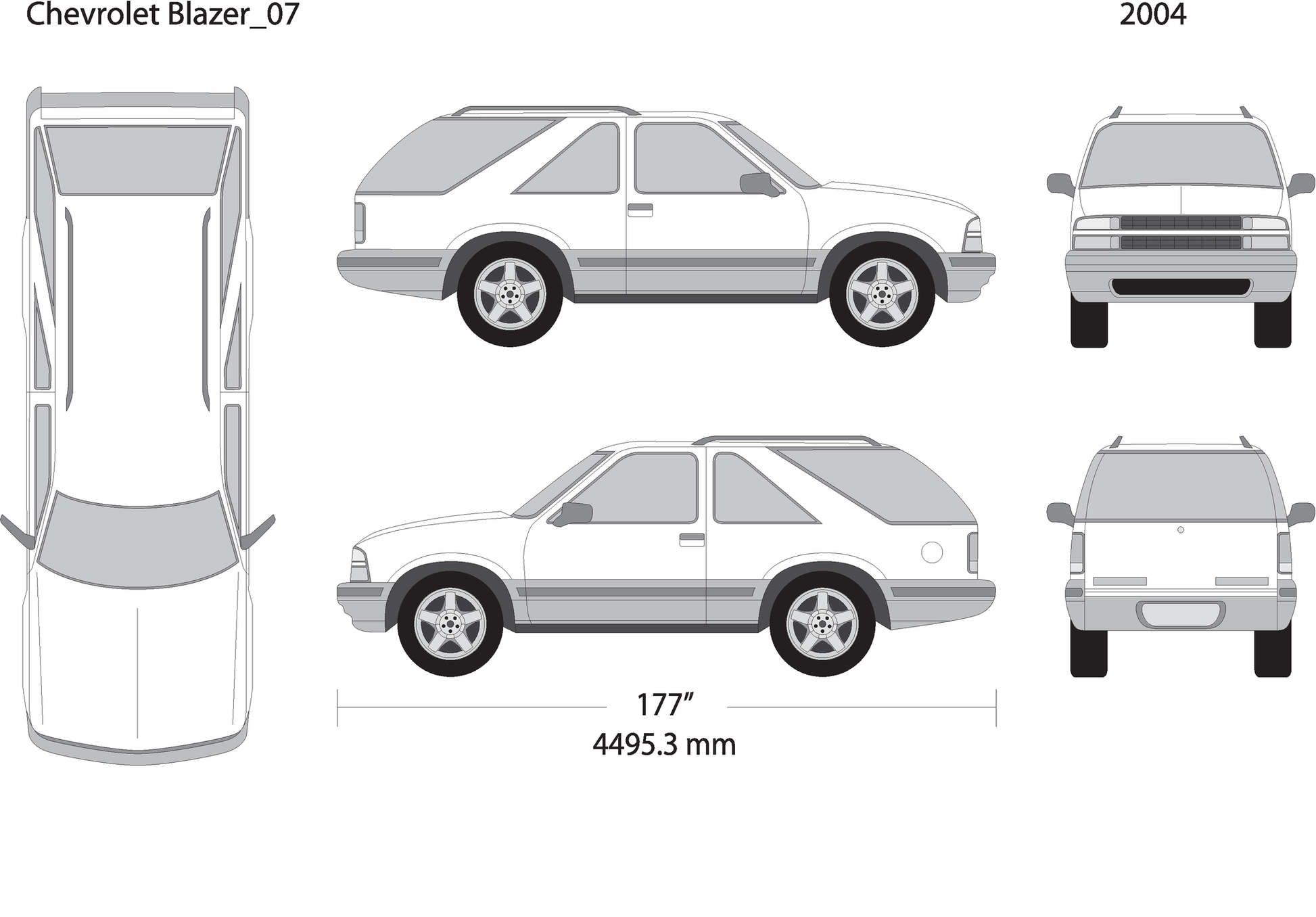 2004 Chevy Blazer V07 Vehicle Wrap Template