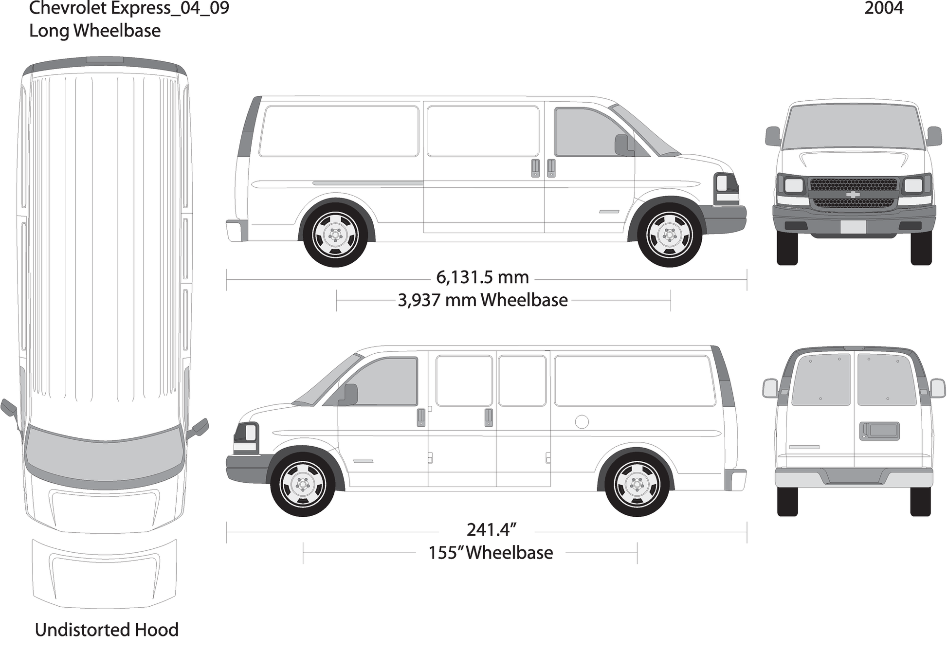 2004 Chevy Express V09 Vehicle Wrap Template