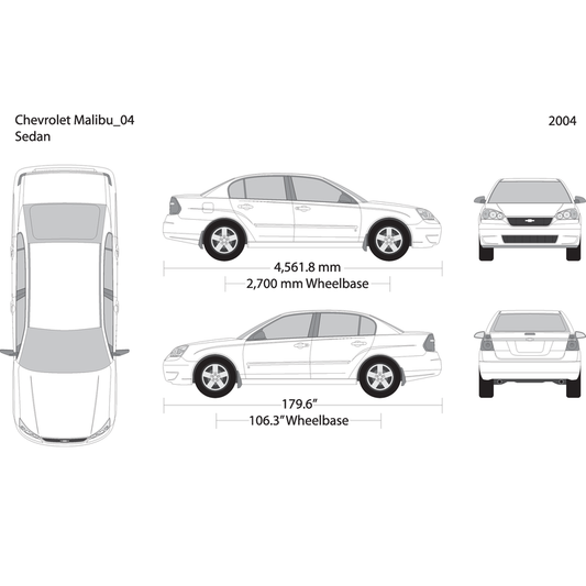 2004 Chevy Malibu V04 Vehicle Wrap Template