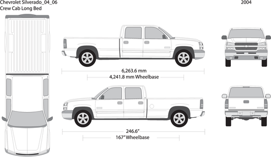 2004 Chevy Silverado 1500 V06 Vehicle Wrap Template