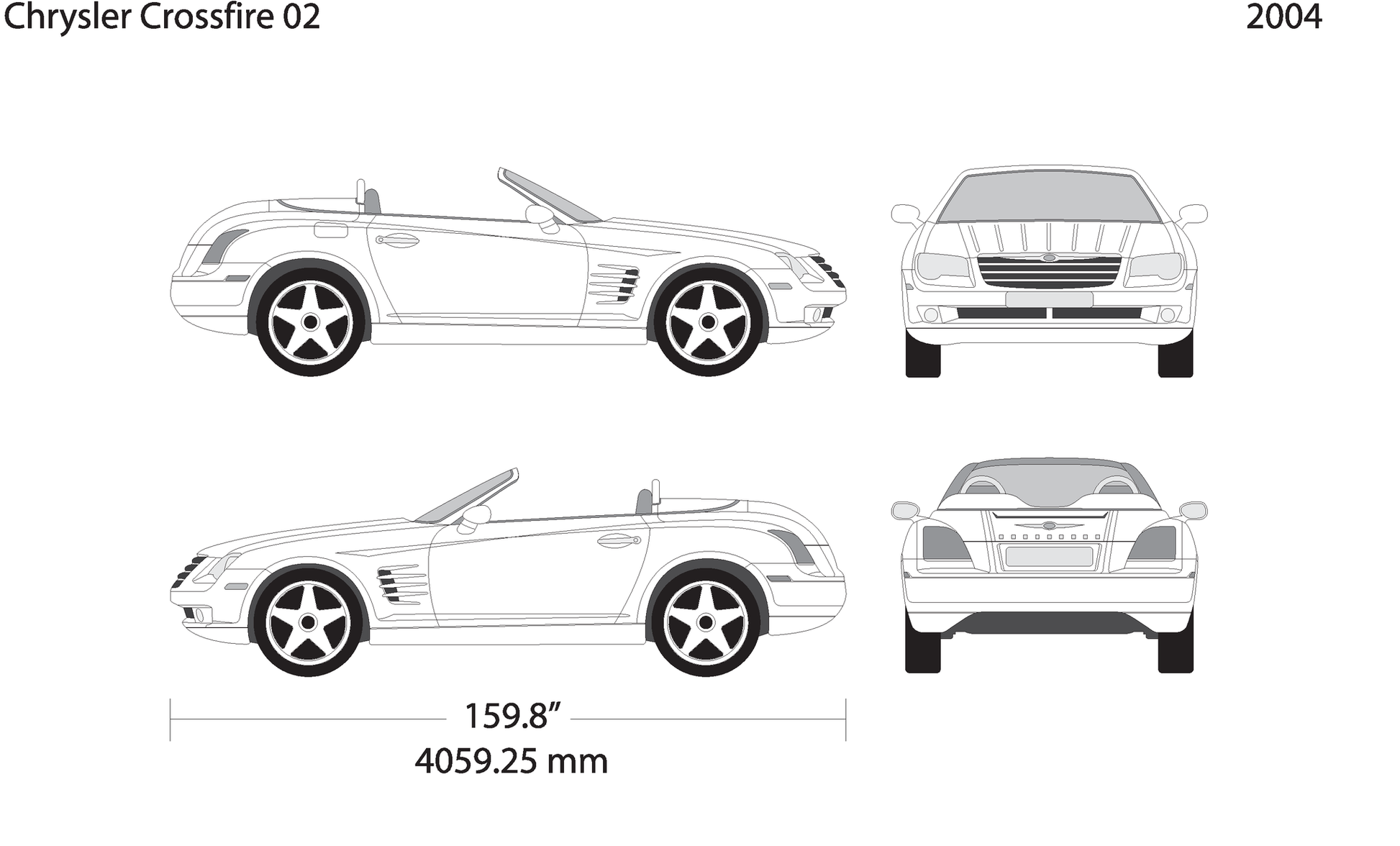 2004 Chrysler Crossfire V02 Vehicle Wrap Template