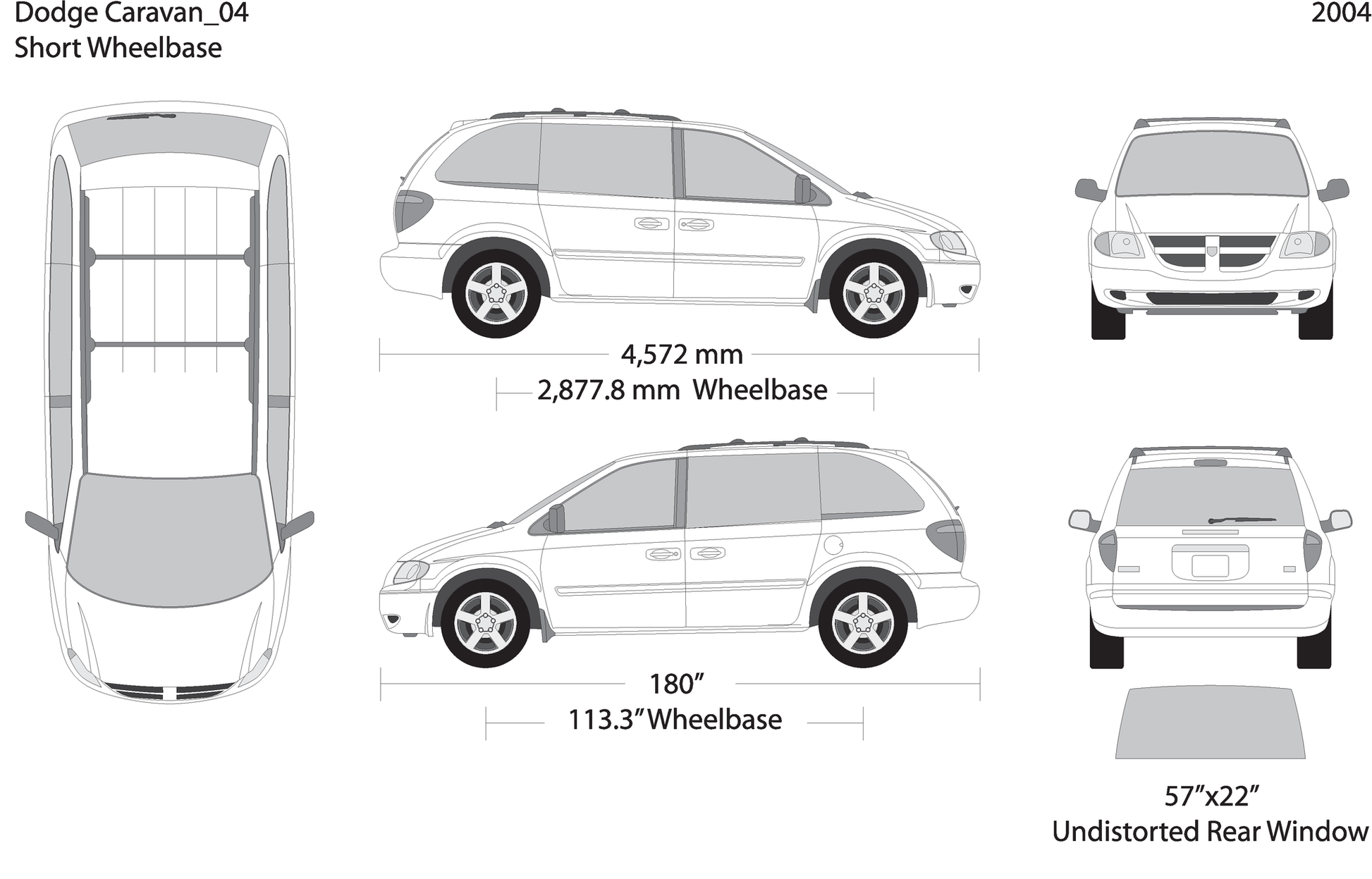 2004 Dodge Caravan V04 Vehicle Wrap Template