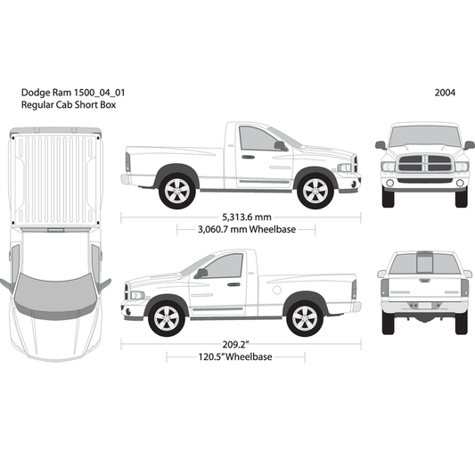 2004 Dodge Ram 1500 V01 Vehicle Wrap Template