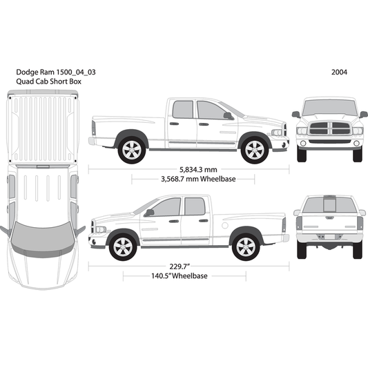 2004 Dodge Ram 1500 V03 Vehicle Wrap Template