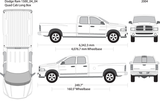 2004 Dodge Ram 1500 V04 Vehicle Wrap Template