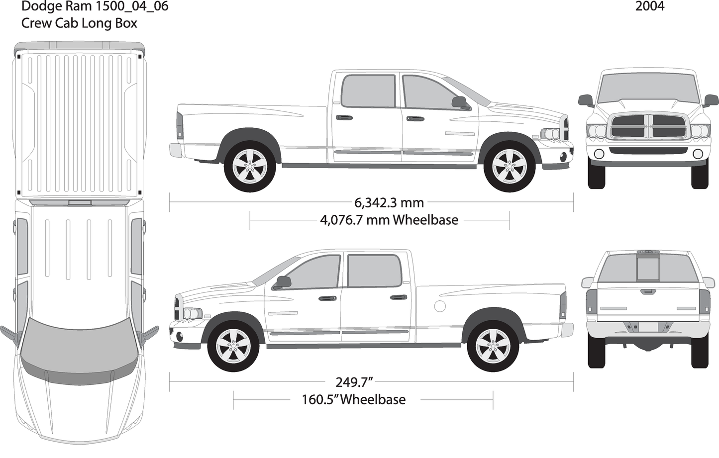 2004 Dodge Ram 1500 V06 Vehicle Wrap Template