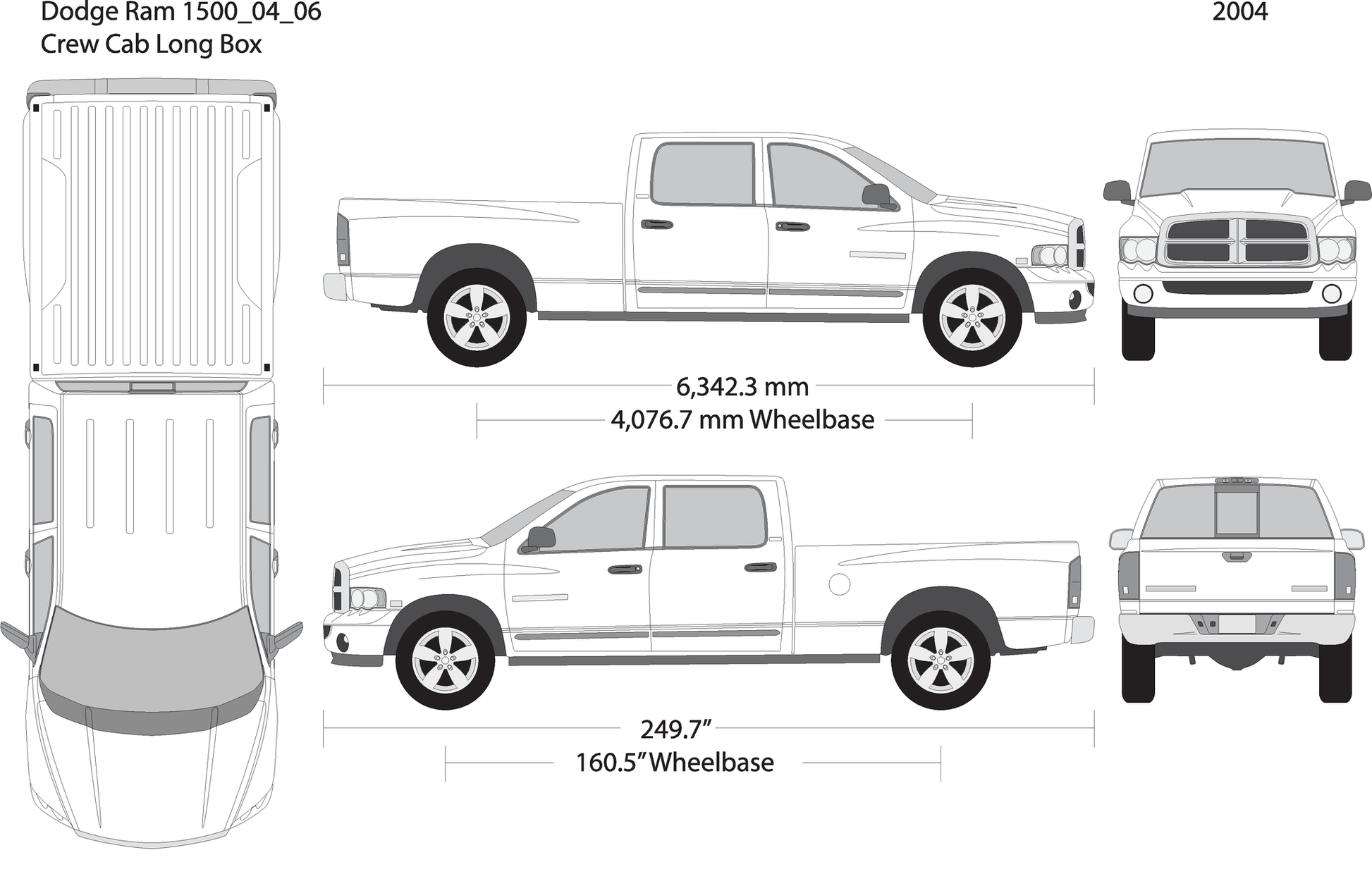 2004 Dodge Ram 1500 V06 Vehicle Wrap Template