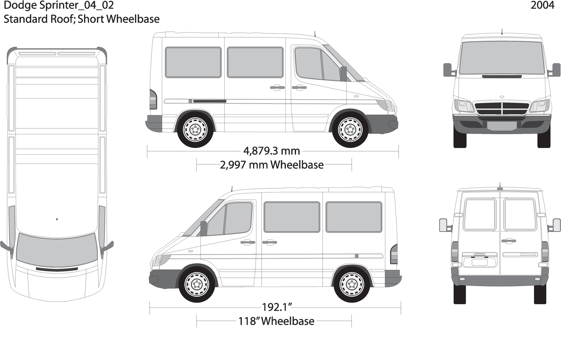 2004 Dodge Sprinter V02 Vehicle Wrap Template